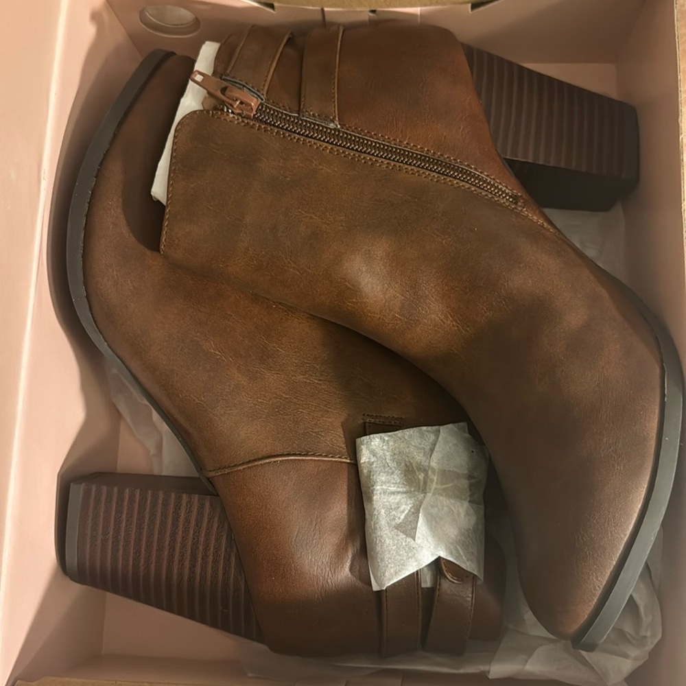 Brown ankle booties